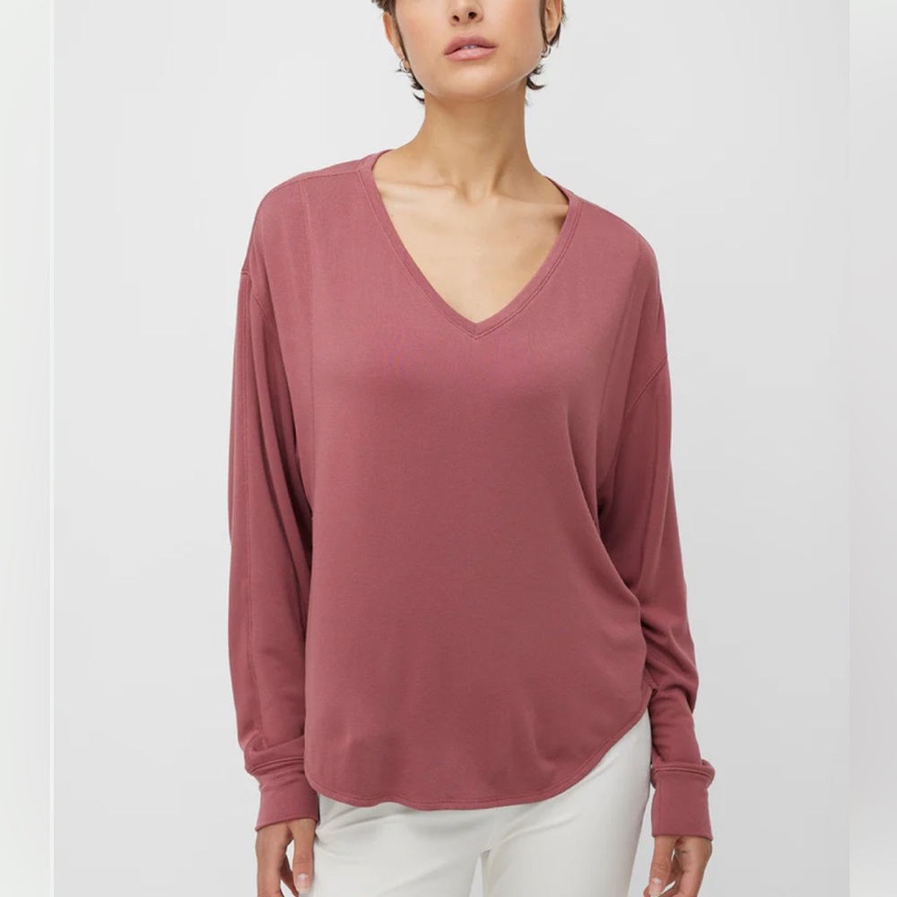 Kit and Ace Embrace V-Neck Pullover, Dusty Rose, Size XS - NWT